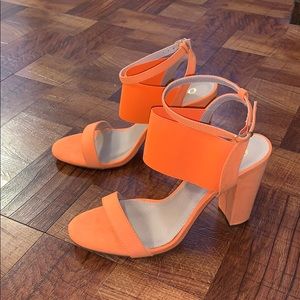 Neon orange heels